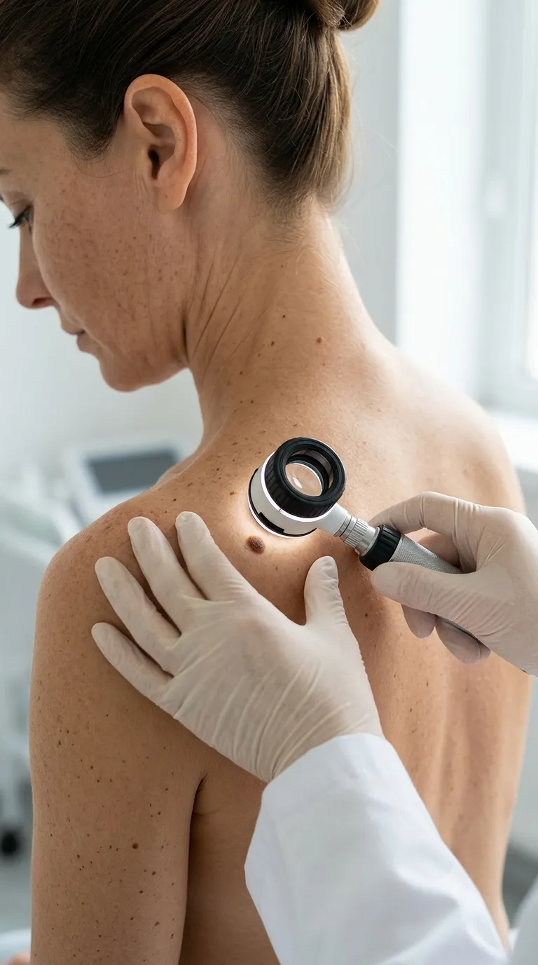 Magazine-style cover introducing an expert guide to skin cancer awareness and prevention.
