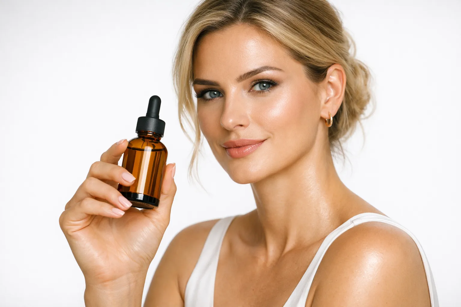 Healthy, glowing facial skin illustrating the benefits of retinol for improving texture and visible signs of aging.